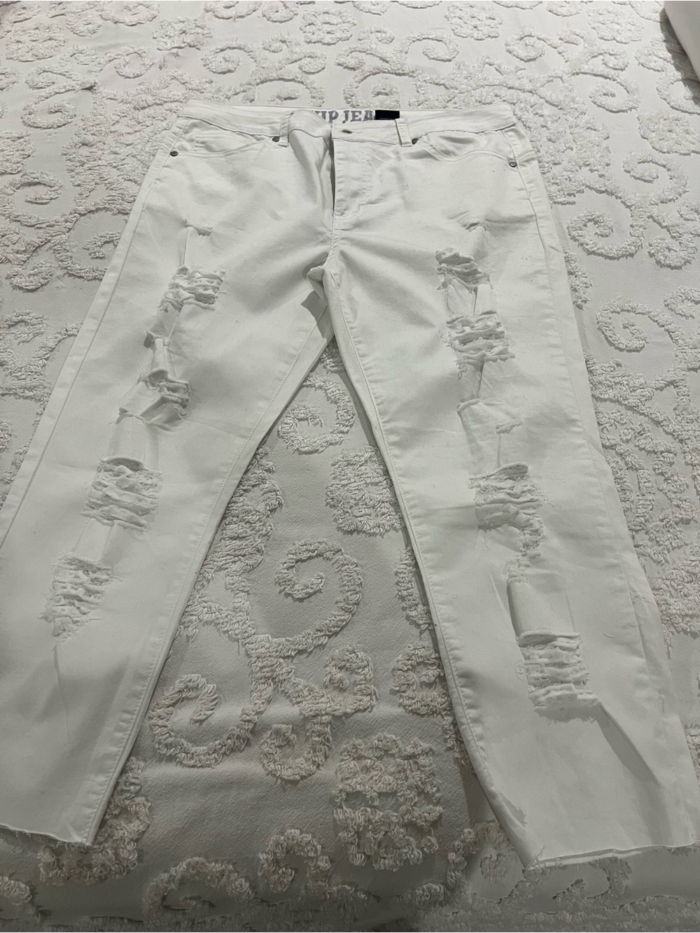 VIP Ripped White Women’s Boyfriend Jeans